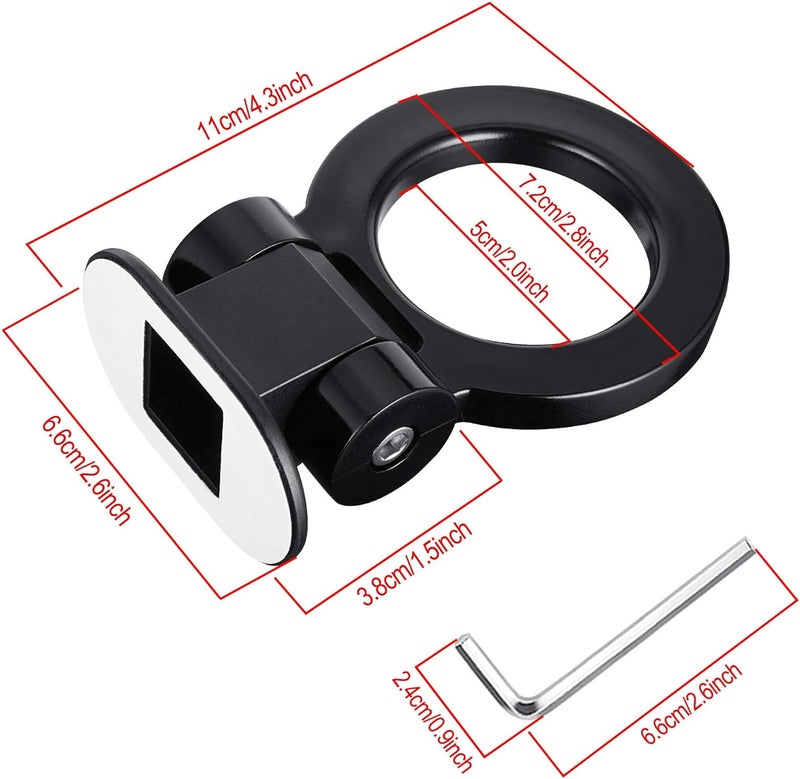 TOMALL Tow Hook Kit Black Car Decorations Sticker Car Decor Bumper for Auto Exterior Accessories (ONLY Decoration) - Image 2